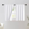 NICETOWN Bedroom 100% Blackout Curtains, 2 Panels, 34 by 36, Snow White, Window Treatment Rod Pocket Curtains/Drapes for Bedroom