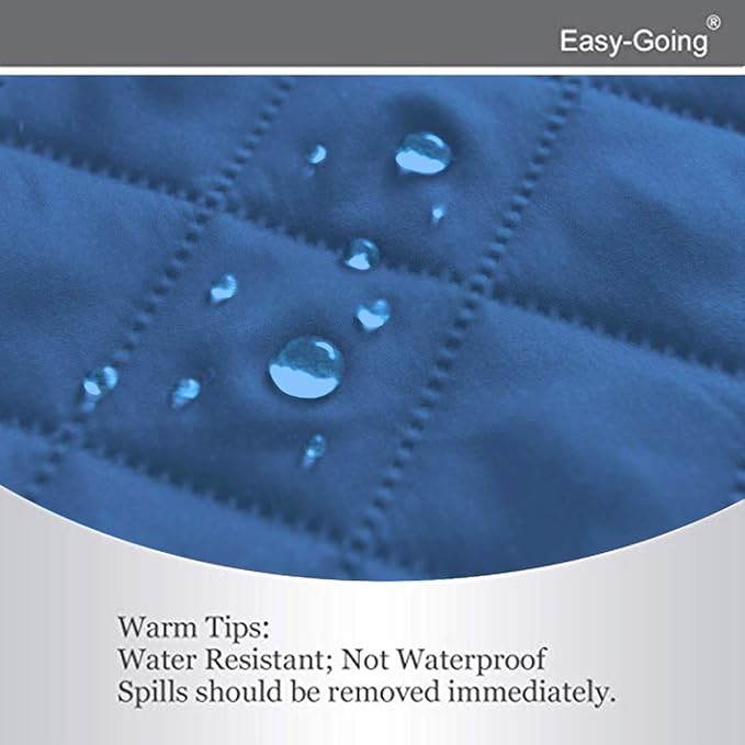 Easy-Going Recliner Sofa Slipcover Reversible Sofa Cover Water Resistant Couch Cover Furniture Protector with Elastic Straps for Pets Kids Children Dog Cat (Recliner, Blue/Ivory)