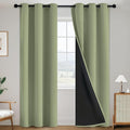 SimpleHome 100% Blackout Curtains for Bedroom,Thermal Insulated Sage Grommet Window Drapes Room Darkening Curtains for Living Room with Black Back,38 x 84 Inch,2 Panels