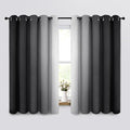 Yakamok Room Darkening Ombre Curtains 63 Inch Length, Black and Greyish White Thermal Insulated Gradient Color Curtains,Light Blocking Grommet Window Drapes for Bedroom,62 Inch Width,2 Panels