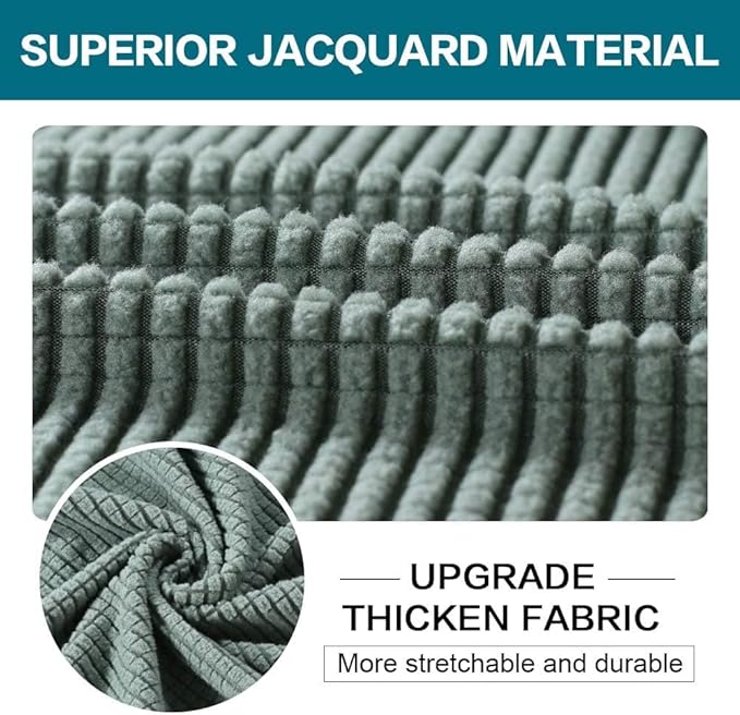 Turquoize 4 Piece Sofa Covers for 3 Cushion Couch Sofa Slipcover Soft Couch Cover for Dogs Washable Furniture Cover with 3 Individual Large Cushion Covers Feature Fabric (Large Sofa, Dark Cyan)