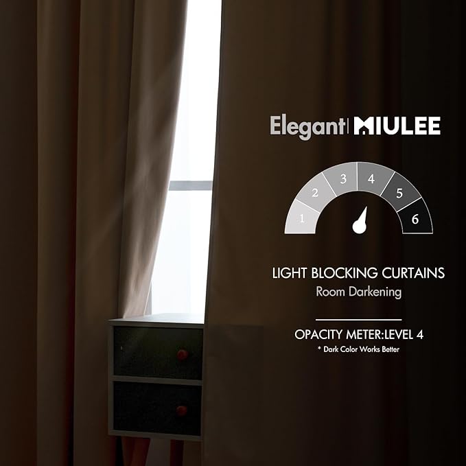 MIULEE Velvet Curtains 90 inches 2 Panels - Luxury Blackout Curtains for Bedroom Living Room Thermal Insulated Super Soft Window Drapes Rod Pocket & Back Tab, Camel Beige, W52 x L90 inch