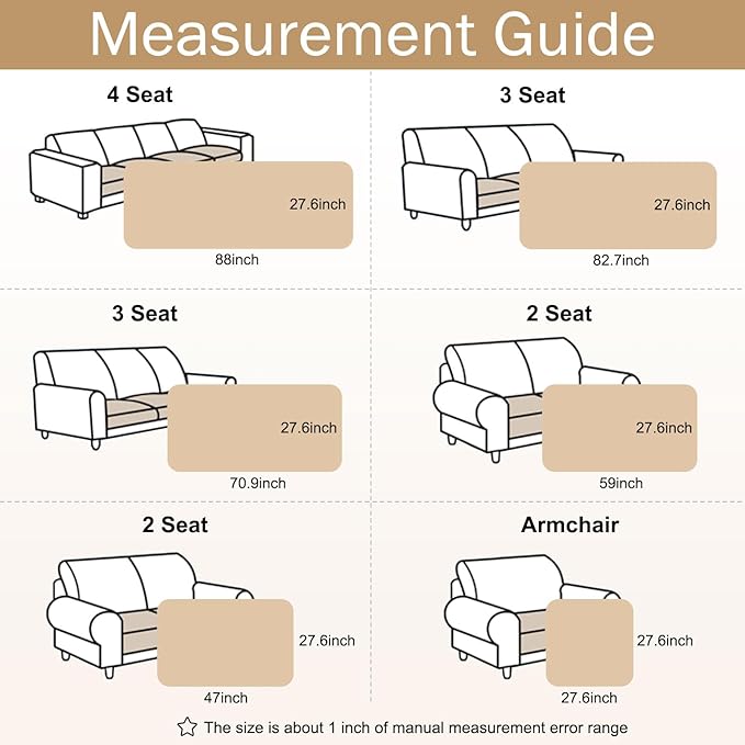 hyha Couch Covers for Dogs Washable, Non Slip Plush Dog Sofa Protectors, Fuzzy Pet Couch Covers for 3 Cushion Sofa Pet Friendly (Khaki, 27.6" x 27.6")