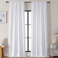 Simplebrand Pure White Light Filtering Curtains for Bedroom 102 Inches Long 2 Panels, Solid Thermal Insulated, Energy Saving Living Room Window Treatment Curtains Light Filtering, W50 x L102 Inch