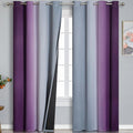 Purple and Grey Blackout Curtains 84 Inches Long,Ombre and Wavy Line Pattern 100% Blackout Curtains for Bedroom,Full Light Blocking Grommet Thermal Insulated Drapes for Kids Room, 52x84 Inch, 2 Panels