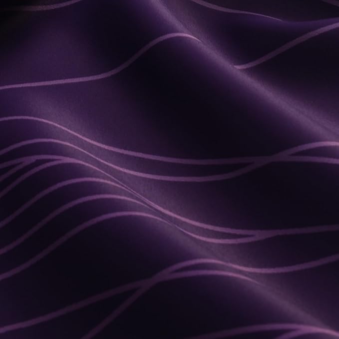 Estelar Textiler Purple and Greyish White Ombre Short Blackout Kitchen Curtains 36 Inch Long, Thermal Insulated Grommet Small Half Window Drapes for Cafe/Basement/RV Camper, 52Wx36L, 2 Panels