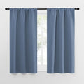 NICETOWN Kitchen Curtains, Short Blackout Curtains & Drapes, Small Window Rod Pocket Draperies for Bedroom (Stone Blue, 34 in x 54 in (W x L), Set of 2)
