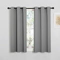 NICETOWN Silver Grey Blackout Curtain Panels for Bedroom, Thermal Insulated Grommet Top Blackout Draperies and Drapes for Basement (2 Panels, W34 x L45-inch)