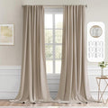 MIULEE Taupe Back Tab Blackout Curtains 102 Inch Long 2 Panels Set for Bedroom, Rod Pocket/Pinch Pleated Thermal Insulated Living Room Darkening Light Blocking Floor to Ceiling Drapes