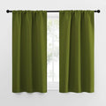 NICETOWN Kitchen Curtains, Short Blackout Curtains & Drapes, Thermal Insulated Rod Pocket Window Treatment Draperies for Nursery (Olive Green, 34 in x 54 in (W x L), Set of 2)