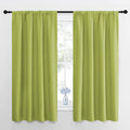 NICETOWN Fresh Green Blackout Curtains 48 inches Long for Bedroom, 42" Wide, 2 Panels, Home Decorations Thermal Insulated Solid Rod Pocket Blackout Drapes for Cafe, Nursery