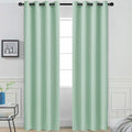 Yakamok Light Sage Green Blackout Curtains with Grommet Green Room Darkening Thermal Insulated Curtain Set of 2 Drapes for Bedroom Living Room, 52W x 96L, Light Sage,2 Panels
