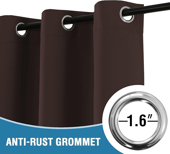 H.VERSAILTEX Doorway Curtain Blackout Closet Door Curtain Room Divider Window Treatment Curtain for Bedroom Thermal Insulated Privacy Drape Soundproof Grommet, 42 x 80 inches, 1 Panel, Chocolate Brown