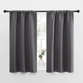 NICETOWN Grey Window Curtains for Bedroom - Home Decoration Thermal Insulated Rod Pocket Blackout Blinds & Drapes for Small Windows (Gray, 2 Panels, W34 x L40 -Inch)