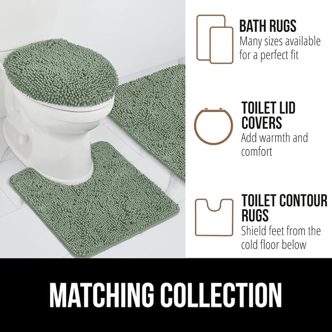 GORILLA GRIP Bath Rug Mat 48x24, Soft Absorbent Chenille, Quick Dry Microfiber - Image 8