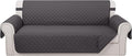 Reversible 4 Seater Sofa Cover 91 Inch Large Couch Cover Furniture Protector(Sofa XX-Large,Dark Grey/Dark Grey)