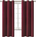 BGment Christmas Red Blackout Curtains for Bedroom - Grommet Thermal Insulated Room Darkening Curtains for Living Room, Set of 2 Curtain Panels (42 x 63 Inch, Burgundy)
