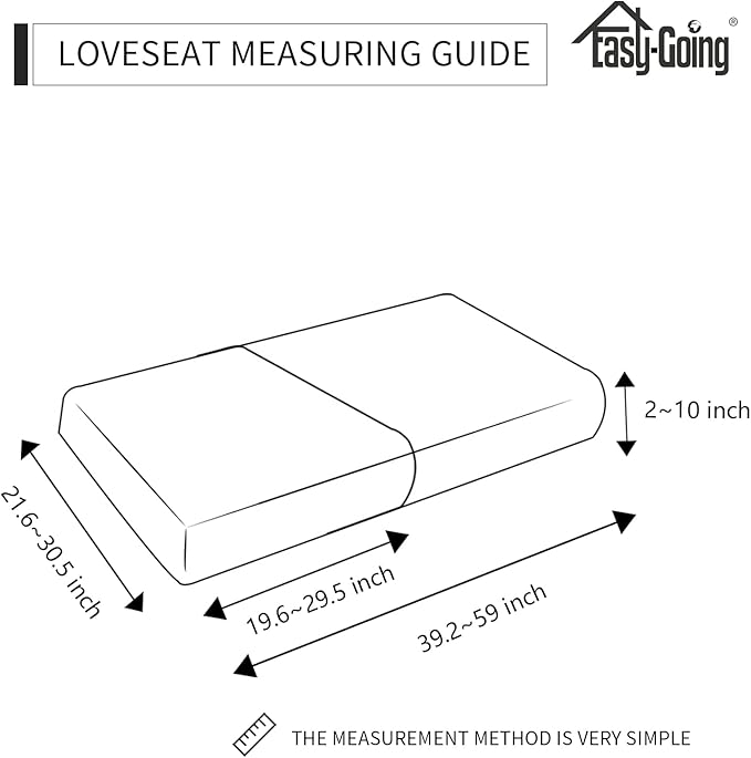 Easy-Going Stretch Individual Loveseat Couch Cushion Cover Sofa Cushion Furniture Protector Sofa slipcover Soft Flexibility with Elastic Bottom (2-Piece Loveseat Cushion Cover, Chocolate)