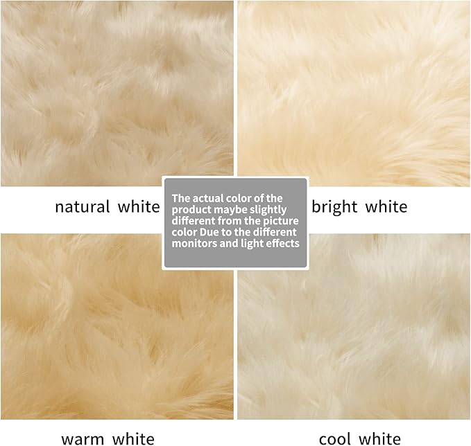 Fluffy Round Rug for Kids Room Beige Circle Faux Fur Area Rug for Bedroom, 4x4 Fuzzy Shag Rugs Furry Nursery Rug Teepee Mat, Circular Plush Floor Carpet