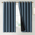 NICETOWN 100% Blackout Lined Curtains, Smoky Blue, 1 Pair, 70" Width x 63" Length Each Panel, 2 Thick Layers Completely Blackout Window Treatment Thermal Insulated Drapes for Kitchen/Bedroom