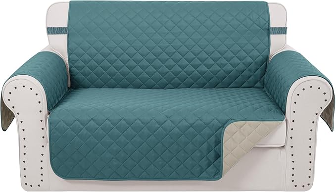 Reversible Loveseat Sofa Covers Couch Cover Furniture Protector(Loveseat,Blue/Beige)