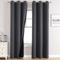 ChrisDowa 100% Blackout Curtains for Bedroom with Black Liner, 2 Thick Layers Total Blackout Thermal Insulated Grommet Window Curtains 84 Inch Long 2 Panels Set (Dark Grey, 42 x 84 Inch)
