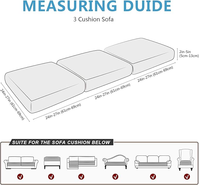 Leather Look Couch Cushion Covers Sofa Seat Slipcovers Sets Couches Furniture Protector for Sectional Armchair Loveseat Pets Kids Stretch Polyester & Spandex Fabric (3 Cushion Sofa, Yellow)