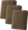 H.VERSAILTEX Velvet Stretch Couch Cushion Cover Plush Cushion Slipcover for Chair Loveseat Sofa Cushion Furniture Protector Seat Cushion Sofa Cover (3 Piece Sofa Cushion Covers, Bronze Brown)