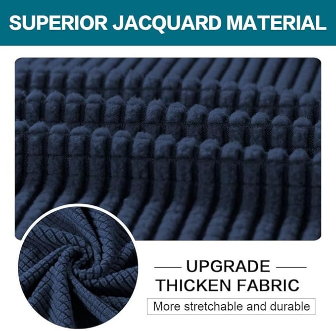 Turquoize 4 Piece Sofa Covers for 3 Cushion Couch Sofa Slipcover Soft Couch Cover for Dogs-Washable Sofa Furniture Covers with 3 Individual Large Cushion Covers, Feature Thick Fabric (XL Sofa, Navy)