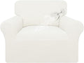 Easy-Going 100% Waterproof Chair Couch Cover, Dual Waterproof Sofa Cover, Stretch Jacquard Sofa Slipcover, Leakproof Furniture Protector for Kids, Pets, Dog and Cat (Chair, Cream)