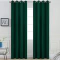 Yakamok Blackout Curtains Room Darkening Thermal Insulated Window Panels,Solid Grommet Top Drapes for Bedroom/Living Room(52Wx90L, Dark Green, 2 Panels)