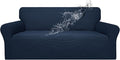 Easy-Going 100% Waterproof Couch Cover, Dual Waterproof Sofa Cover, Stretch Jacquard Sofa Slipcover, Leakproof Furniture Protector for Kids, Pets, Dog and Cat (Oversized Sofa, Dark Blue)
