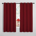 NICETOWN Christmas Burgundy Window Curtains Blackout Drapes, Thermal Insulated Solid Grommet Blackout Curtains/Draperies for Laundry Room (One Pair, 55 by 68-inch, Burgundy Red)