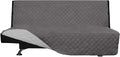 Easy-Going Futon Sofa Slipcover Reversible Sofa Cover Armless Cover Furniture Protector Couch Cover Water Resistant Pets, Kids, Children, Dog, Cat Gray/Light Gray