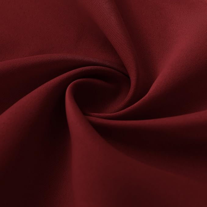 RYB HOME Blackout Curtains for Bedroom Living Room 72 inches Long, Thermal Insulated Privacy Rod Pocket Drapes for Nursery Office Home Theater, Width 34 by Length 72, Burgundy Red, 2 Panels