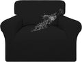Easy-Going 100% Waterproof Chair Couch Cover, Dual Waterproof Sofa Cover, Stretch Jacquard Sofa Slipcover, Leakproof Furniture Protector for Kids, Pets, Dog and Cat (Chair, Black)