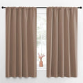 NICETOWN Bedroom Blackout Panels - Window Treatment Thermal Insulated Solid Rod Pocket Blackout Curtains/Drapes for Kitchen Decoration (Cappuccino, Set of 2, 52 by 63 inches)