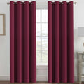 H.VERSAILTEX Light Blocking Blackout Curtains Window Treatment Thermal Insulated Grommet Energy Saving Curtains/Drapes for Bedroom/Living Room (52 x 102 Inch, Burgundy Red)