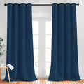 NICETOWN Blackout Thick Window Curtains - (W52 x L120, Moroccan Blue, 2 Panels) Thermal Insulated Grommet Drape Longer Panels for Bedroom and Living Room