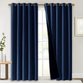 NICETOWN 100% Blackout Cold Blocking Curtain, Thermal Insulated & Energy Efficiency Window Draperies for Guest Room, Full Shading Panels for Shift Worker & Light Sleepers, Navy Blue, 70W x 84L, 2 PCs