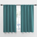 NICETOWN Window Curtains Blackout Drapes - Thermal Insulated Solid Rod Pocket Blackout Curtains/Draperies for Living Room (Sea Teal, One Pair, 42 by 45-Inch)