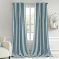 MIULEE Slate Blue Back Tab Blackout Curtains 120 Inch Long 2 Panels Set for Bedroom, Rod Pocket/Pinch Pleated Extra Long Thermal Insulated Living Room Darkening Light Blocking 10FT Drapes