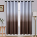 SimpleHome Ombre Room Darkening Curtains for Bedroom, Gradient Grey White to Brown Light Blocking Thermal Insulated Grommet Window Curtains/Drapes for Living Room,2 Panels, 52x72 inches Length