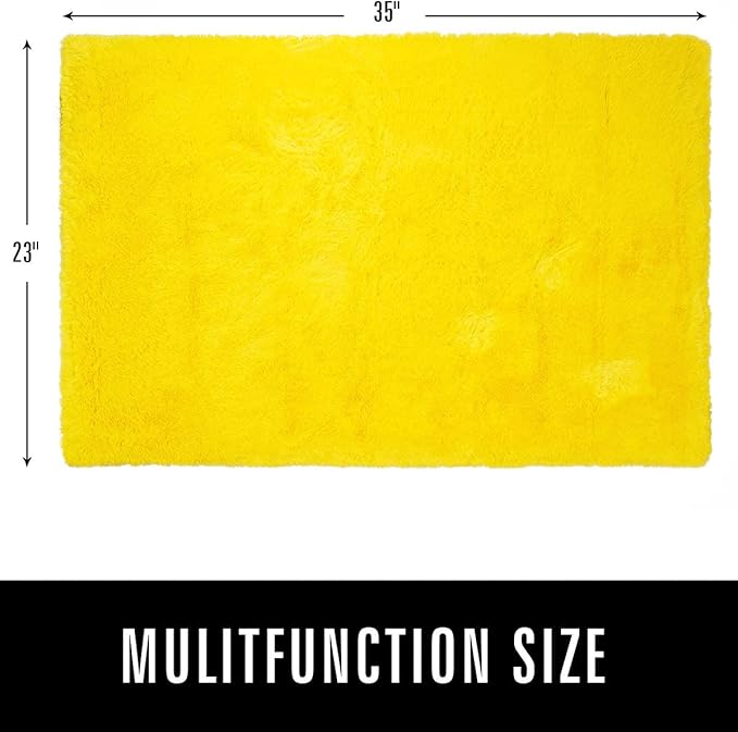 LOCHAS Ultra Soft Indoor Modern Area Rugs Fluffy Living Room Carpets for Children Bedroom Home Decor Nursery Rug,2x3 Feet, Yellow