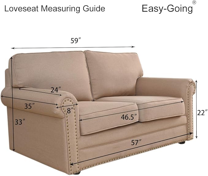 Easy-Going Stretch Loveseat Slipcover 1-Piece Sofa Cover Furniture Protector Couch Soft with Elastic Bottom for Kids Polyester Spandex Jacquard Fabric Small Checks (Loveseat, Black)