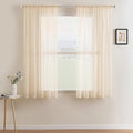 MIULEE Cream Beige Window Sheer Curtains for Bedroom Living Room Solid Elegant Net Drapes 2 Panels Width 38 x Length 45 Inches