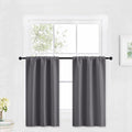 RYB HOME Kitchen Blackout Curtains Over Sink 36 inch Length, Rod Pocket Summer Light UV Blocking Energy Efficient, Cabinet Shelf Cupboard Coverings, Width 29 by Length 36, Grey, 2 Panels