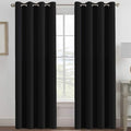 H.VERSAILTEX Blackout Curtains for Bedroom Black Out Curtains 90 inch Thermal Insulated Long Blackout Curtains for Living Room, Energy Saving Curtains for Sliding Glass Door (1 Panel, Jet Black)