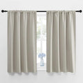 NICETOWN Blackout Curtains for Living Curtains, Room Darkening Window Curtain Panels, Easy-Care Solid Thermal Insulated Draperies/Drapes for Daughter Room (Natural, 2 Panels, 42 by 48)