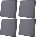 Newwiee Set of 4 Stretch Patio Cushion Covers Sofa Couch Seat Chair Slipcovers Cushion Cover Replacement Furniture Protector for Pets Washable(Dark Grey,Seat Cover,Solid)
